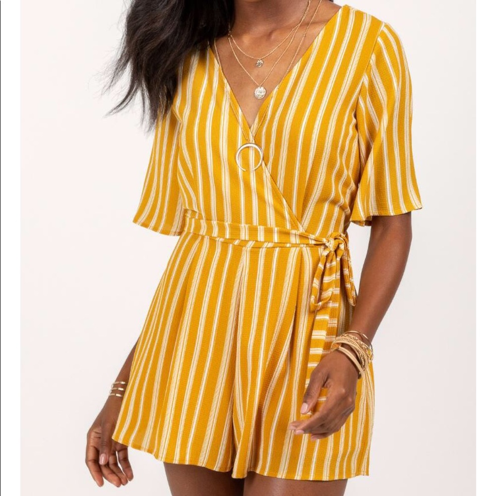 Mustard Striped Romper